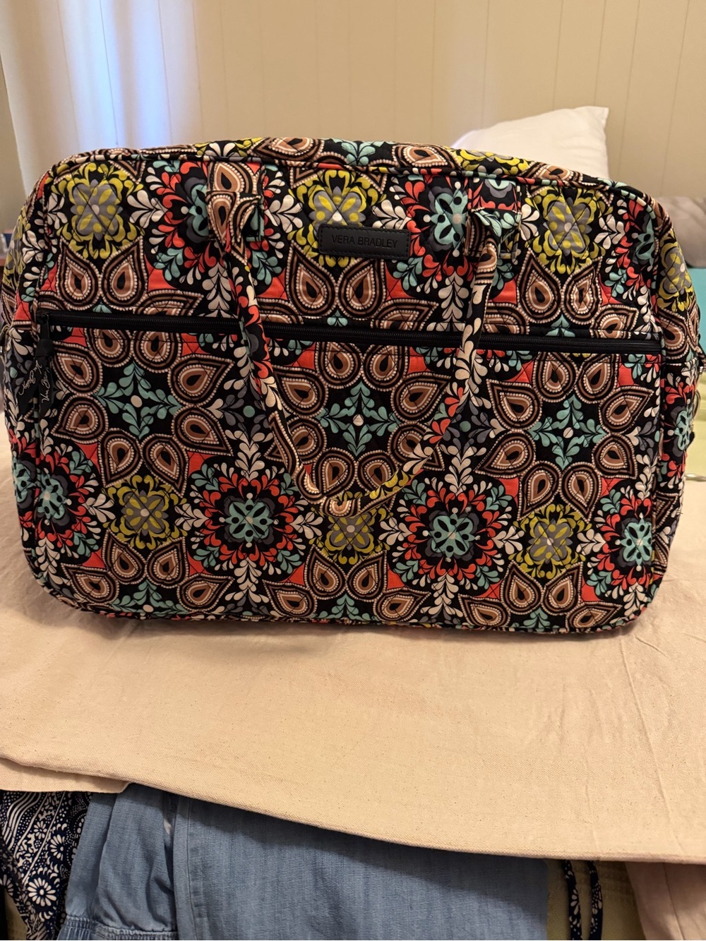 Vera Bradley Nomadic Floral 3 Pc Travel Set Duffel Weekender Hanging Organizer - Picture 2 of 10